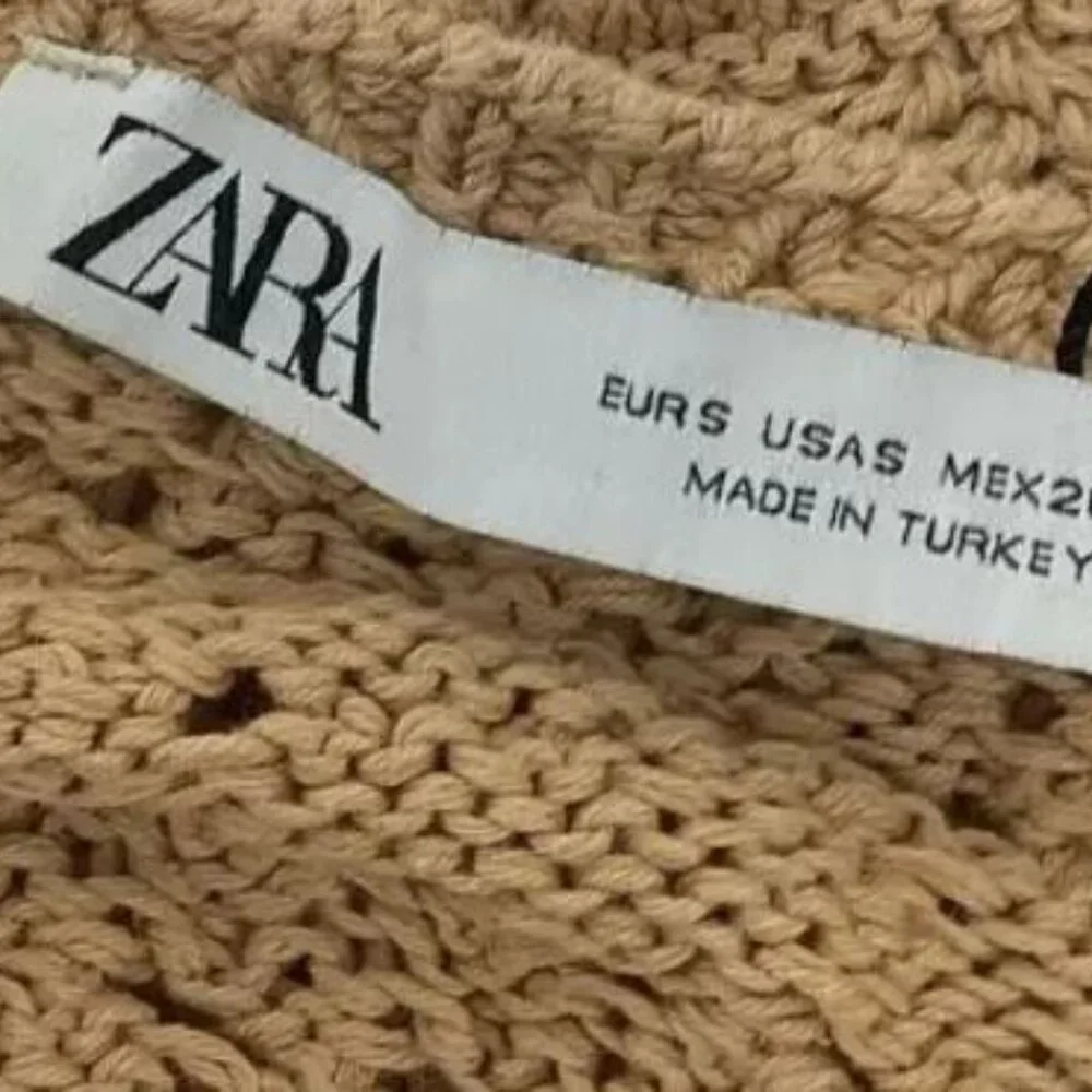 ZARA~ Boho Brown Crochet Crop HalterTop ~Size Small - Picture 5 of 5